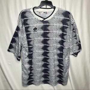 Vintage Lotto Italia 14 Mens All Over Geometric Soccer Futbol Jersey Size XL 90s